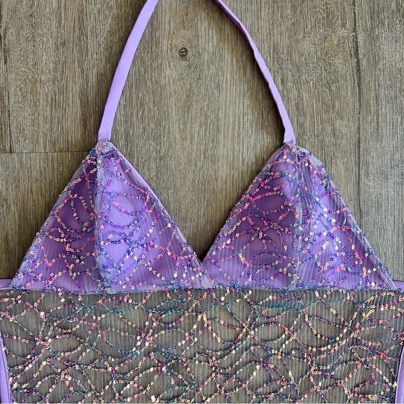 Handmade Y2K Fairycore Mermaid
Embellished Halter Babydoll Vest Top - Purple - Picture 6 of 8